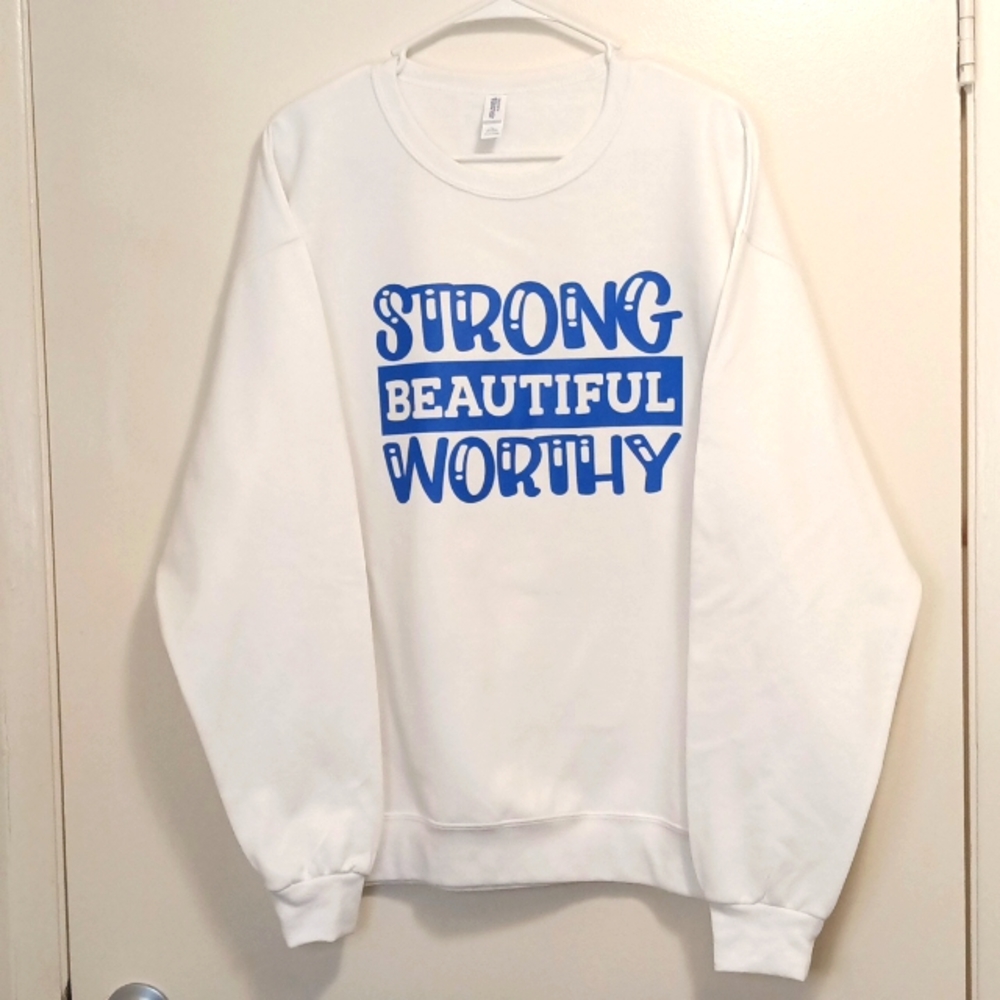 Jerzees Large White Graphic Sweatshirt